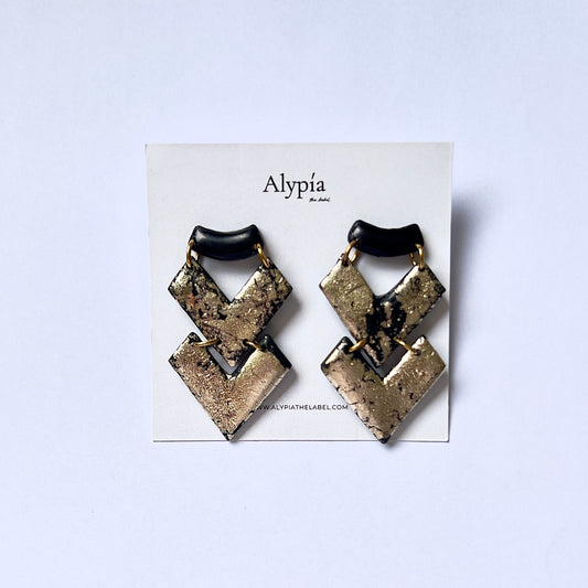 BLACK MARBLE EARRINGS